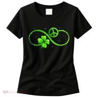Peace Love Shamrock Irish Happy St Patrick's Day Women's T-Shirt thumb 0