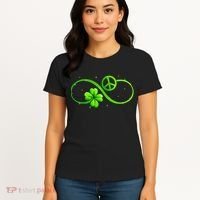 Peace Love Shamrock Irish Happy St Patrick's Day Women's T-Shirt thumb 4