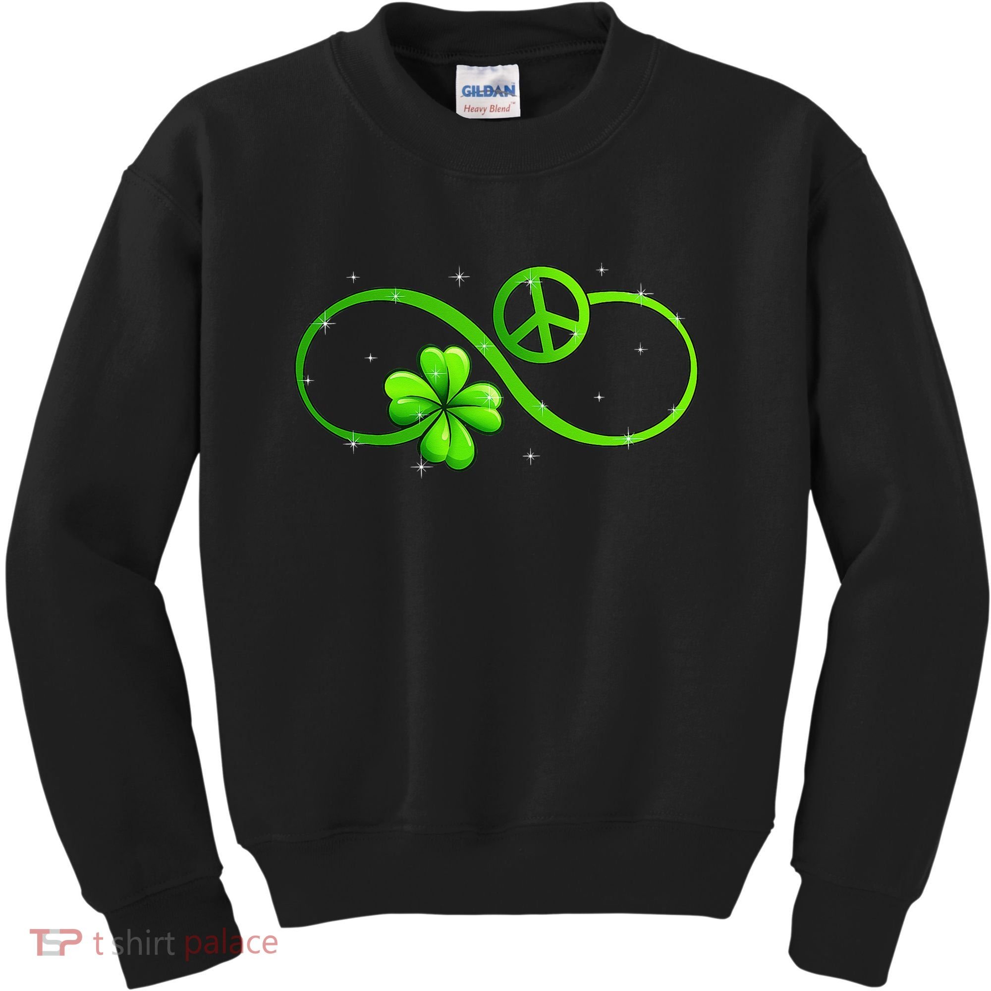 Peace Love Shamrock Irish Happy St Patrick's Day Kids Sweatshirt