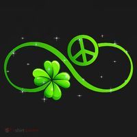 Peace Love Shamrock Irish Happy St Patrick's Day Kids Sweatshirt thumb 2