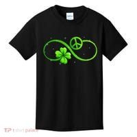 Peace Love Shamrock Irish Happy St Patrick's Day Kids T-Shirt thumb 0