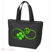 Peace Love Shamrock Irish Happy St Patrick's Day Tote Bag thumb 3