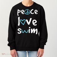Peace Love Swim Cute Gift Swimmer Gift Love To Swim Women's Sweatshirt thumb 0