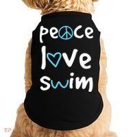 Peace Love Swim Cute Gift Swimmer Gift Love To Swim Doggie Tank thumb 0