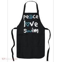 Peace Love Swim Cute Gift Swimmer Gift Love To Swim Apron thumb 0