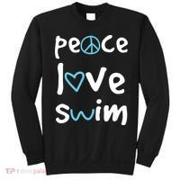 Peace Love Swim Cute Gift Swimmer Gift Love To Swim Sweatshirt thumb 0