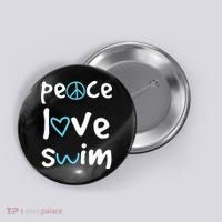 Peace Love Swim Cute Gift Swimmer Gift Love To Swim Button thumb 0