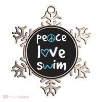 Peace Love Swim Cute Gift Swimmer Gift Love To Swim Ornament thumb 0