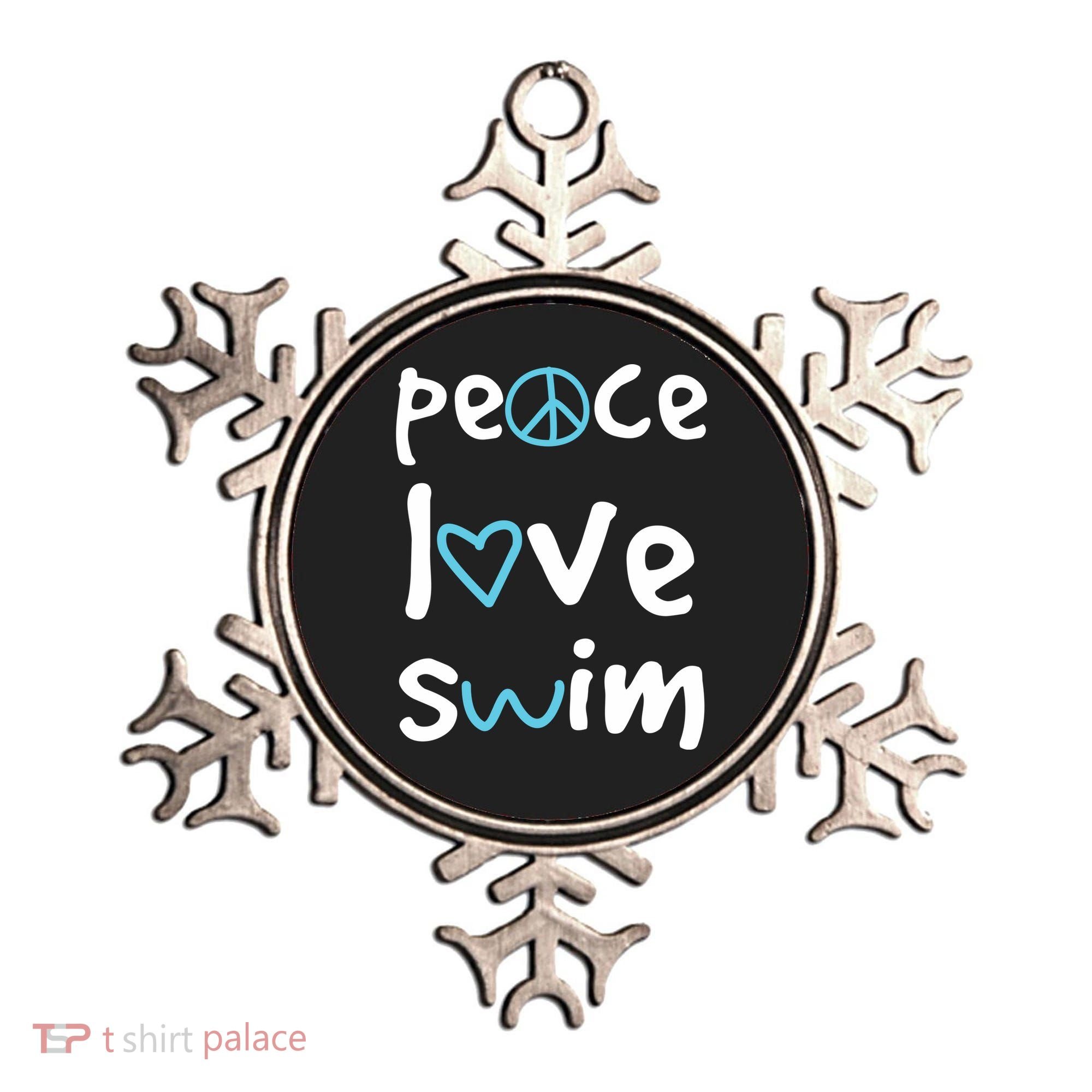 Peace Love Swim Cute Gift Swimmer Gift Love To Swim Ornament