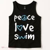 Peace Love Swim Cute Gift Swimmer Gift Love To Swim Tank Top thumb 2