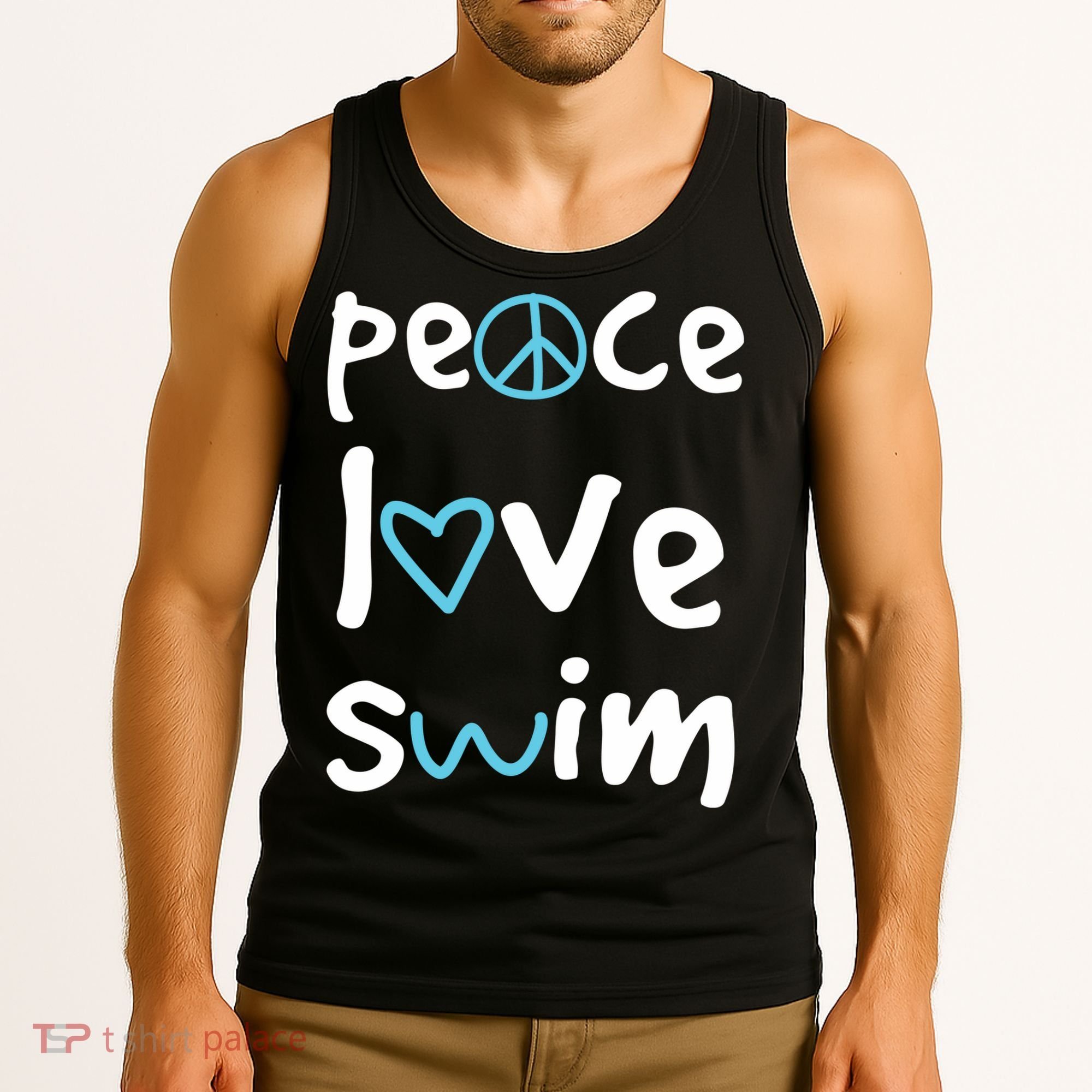 Peace Love Swim Cute Gift Swimmer Gift Love To Swim Tank Top