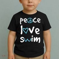 Peace Love Swim Cute Gift Swimmer Gift Love To Swim Toddler T-Shirt thumb 2