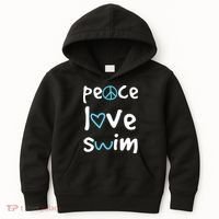 Peace Love Swim Cute Gift Swimmer Gift Love To Swim Kids Hoodie thumb 0
