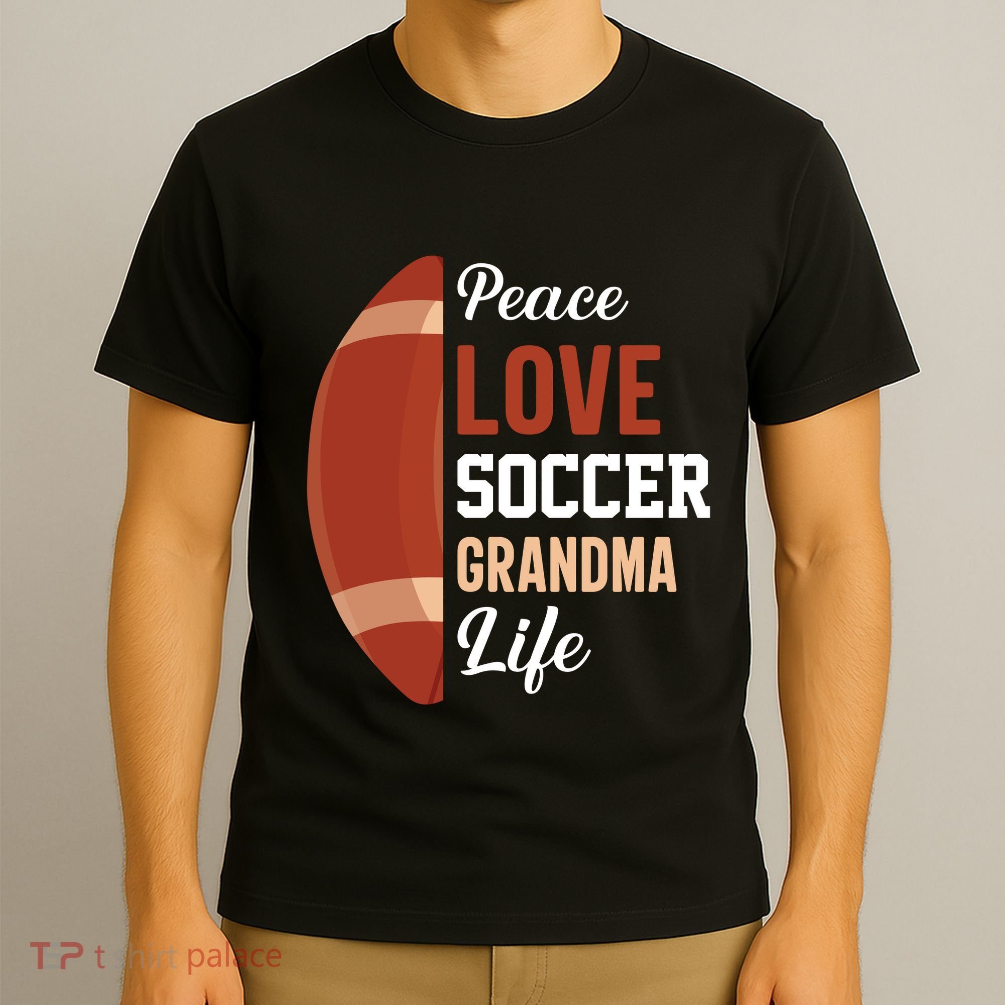Peace Love Soccer Grandma Life Graphic T-Shirt