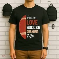 Peace Love Soccer Grandma Life Graphic T-Shirt thumb 6