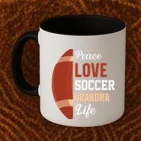 Peace Love Soccer Grandma Life Graphic Coffee Mug thumb 2