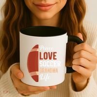 Peace Love Soccer Grandma Life Graphic Coffee Mug thumb 3