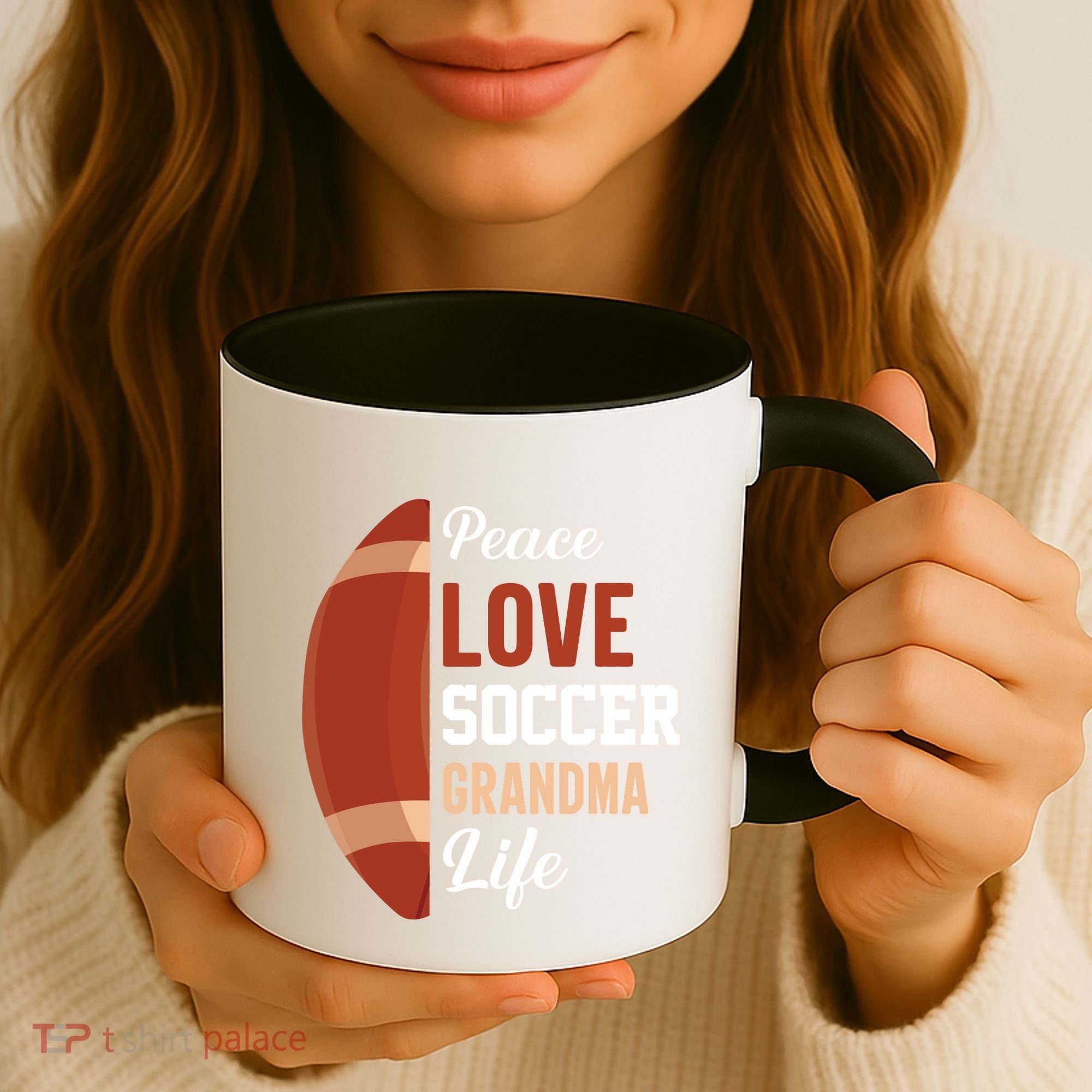 Peace Love Soccer Grandma Life Graphic Coffee Mug