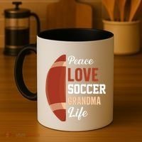 Peace Love Soccer Grandma Life Graphic Coffee Mug thumb 4