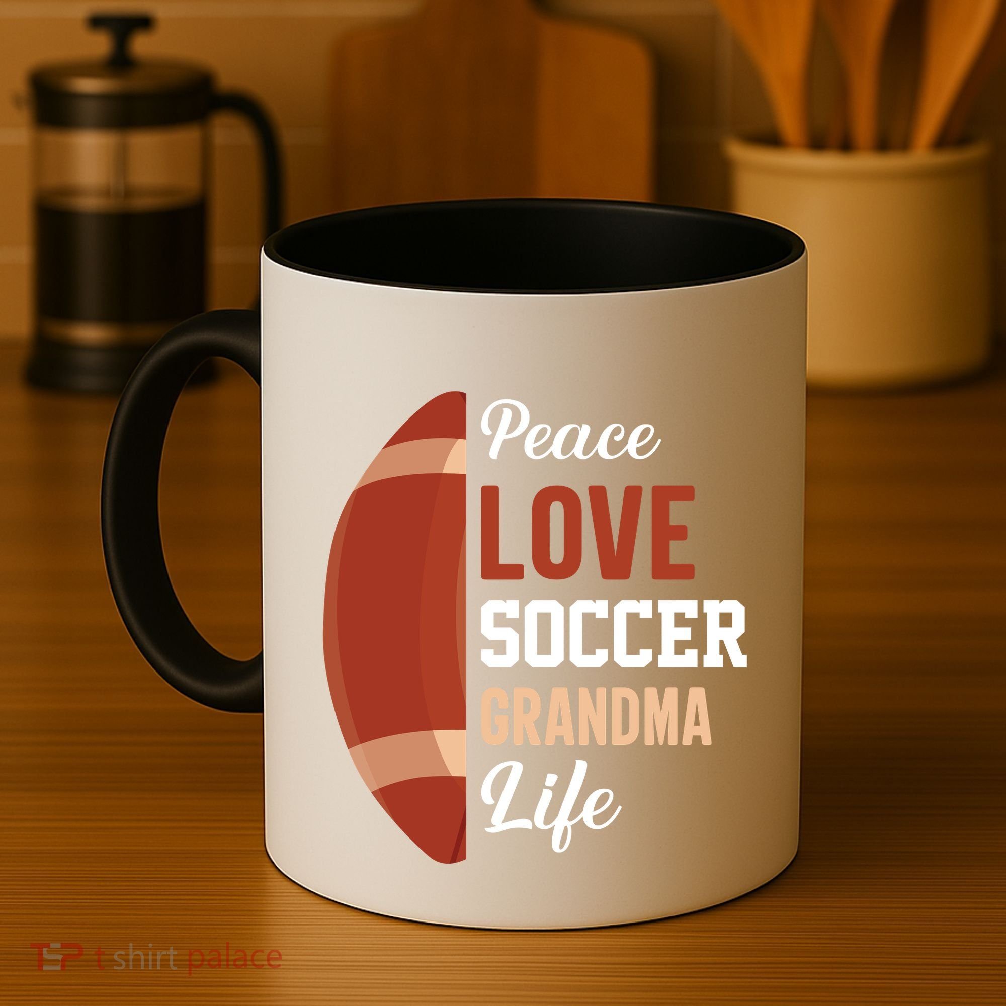 Peace Love Soccer Grandma Life Graphic Coffee Mug