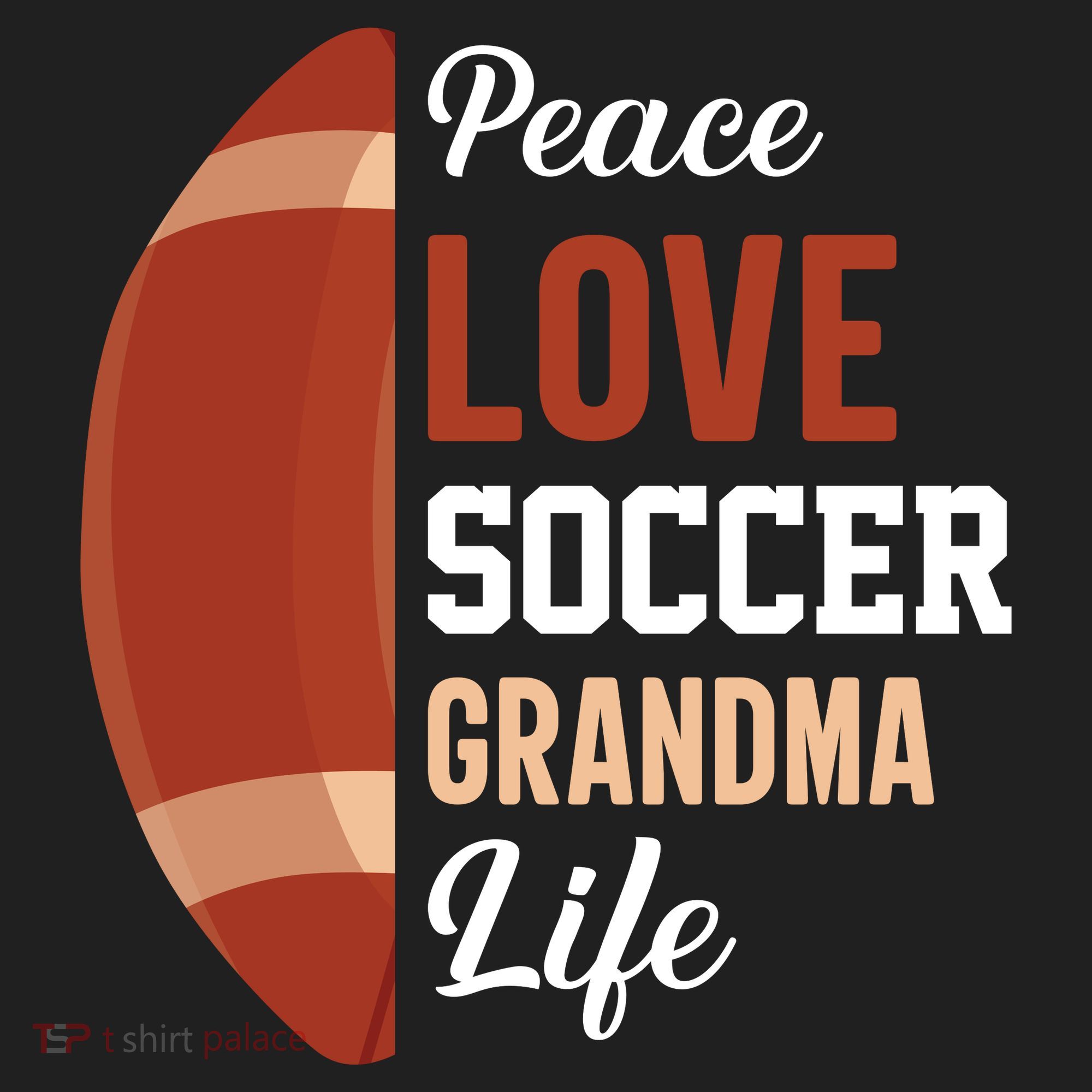Peace Love Soccer Grandma Life Graphic Beanie