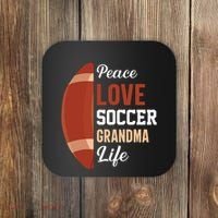Peace Love Soccer Grandma Life Graphic Coaster thumb 0