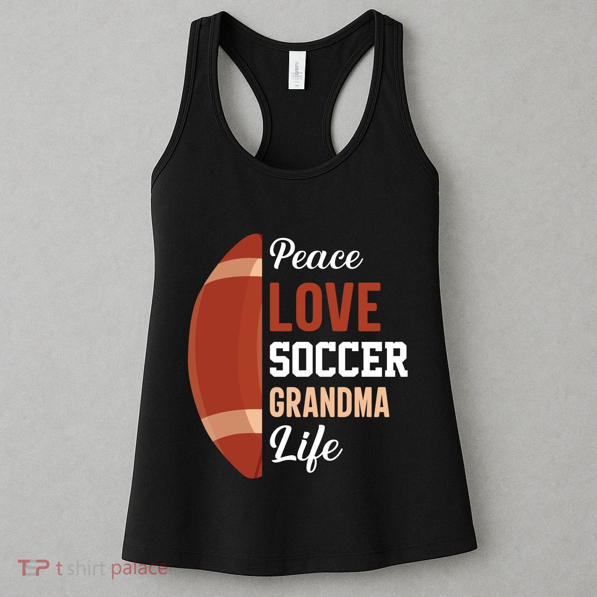 Peace Love Soccer Grandma Life Graphic Women's Tank Top