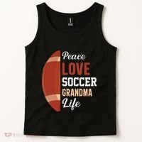 Peace Love Soccer Grandma Life Graphic Tank Top thumb 2