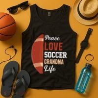 Peace Love Soccer Grandma Life Graphic Tank Top thumb 4