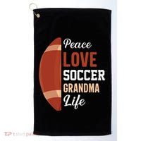 Peace Love Soccer Grandma Life Graphic Golf Towel thumb 0
