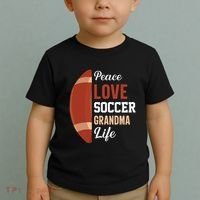 Peace Love Soccer Grandma Life Graphic Toddler T-Shirt thumb 2