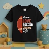 Peace Love Soccer Grandma Life Graphic Toddler T-Shirt thumb 3