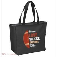 Peace Love Soccer Grandma Life Graphic Tote Bag thumb 2