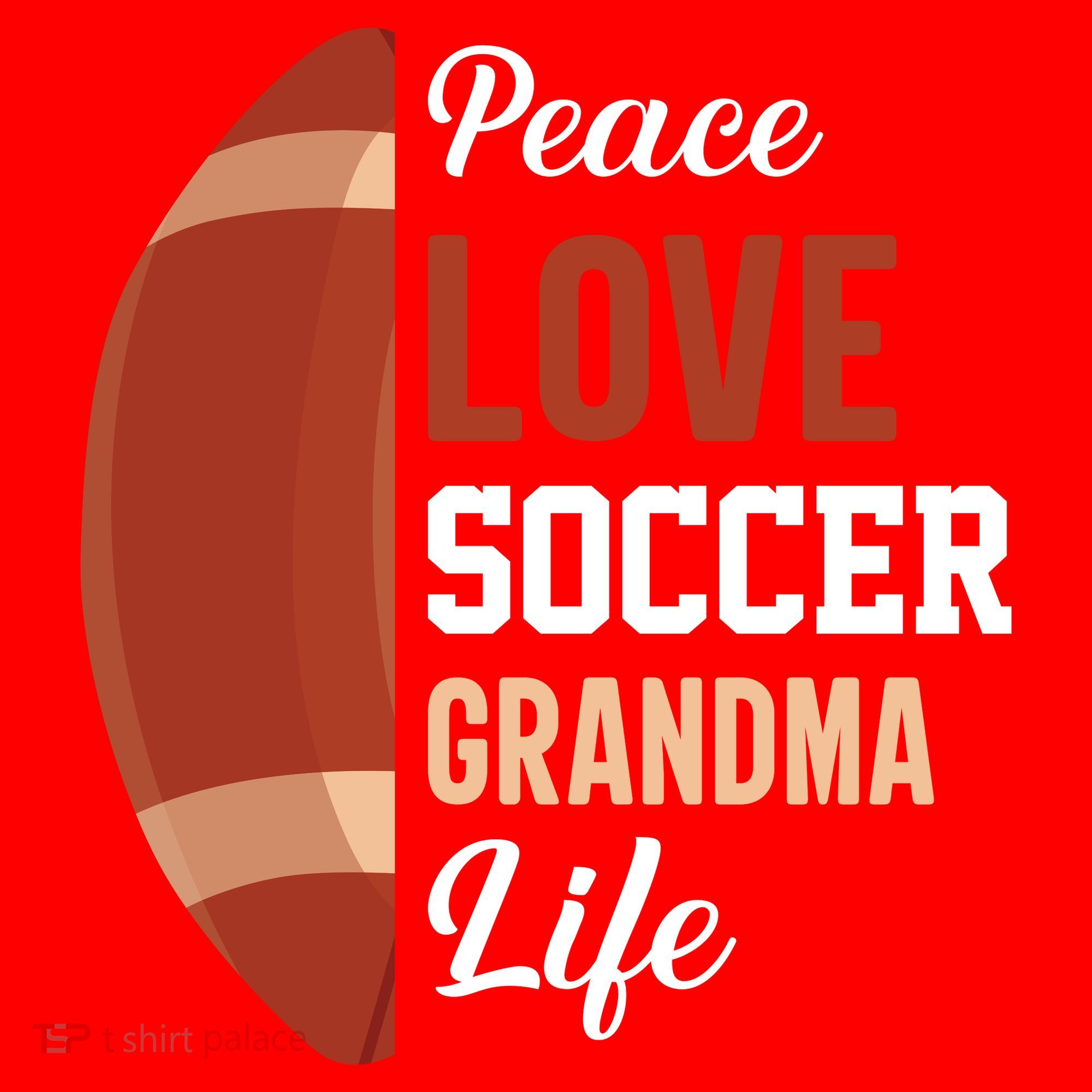 Peace Love Soccer Grandma Life Graphic Santa Hat