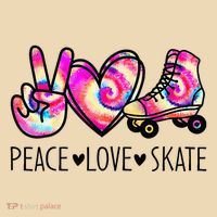 Peace Love Skate Tie Dye Roller Skating For Tote Bag thumb 4