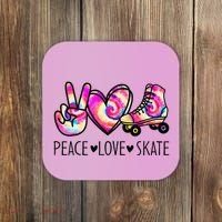 Peace Love Skate Tie Dye Roller Skating For Coaster thumb 0