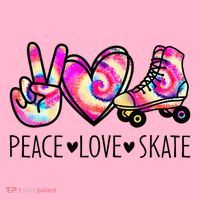 Peace Love Skate Tie Dye Roller Skating For Coaster thumb 2
