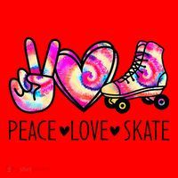 Peace Love Skate Tie Dye Roller Skating For Santa Hat thumb 1