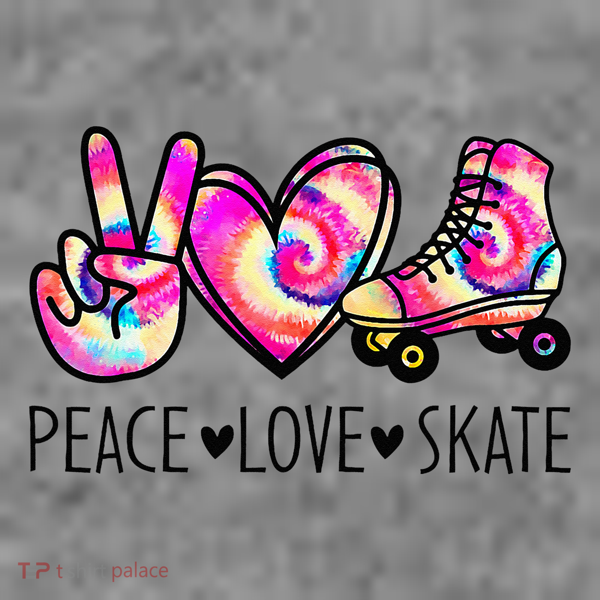 Peace Love Skate Tie Dye Roller Skating For Toddler Hoodie