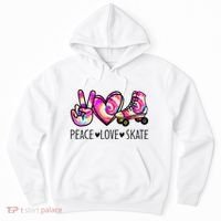 Peace Love Skate Tie Dye Roller Skating For Hoodie thumb 0