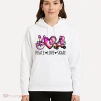 Peace Love Skate Tie Dye Roller Skating For Hoodie thumb 5