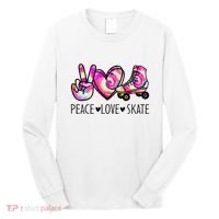Peace Love Skate Tie Dye Roller Skating For Long Sleeve Shirt thumb 0