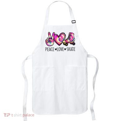 Peace Love Skate Tie Dye Roller Skating For Apron