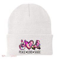 Peace Love Skate Tie Dye Roller Skating For Beanie thumb 0