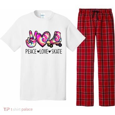 Peace Love Skate Tie Dye Roller Skating For Pajama Set