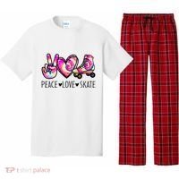 Peace Love Skate Tie Dye Roller Skating For Pajama Set thumb 0