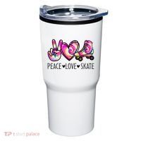 Peace Love Skate Tie Dye Roller Skating For Tumbler thumb 0