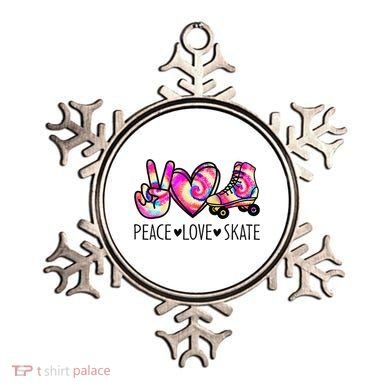 Peace Love Skate Tie Dye Roller Skating For Ornament