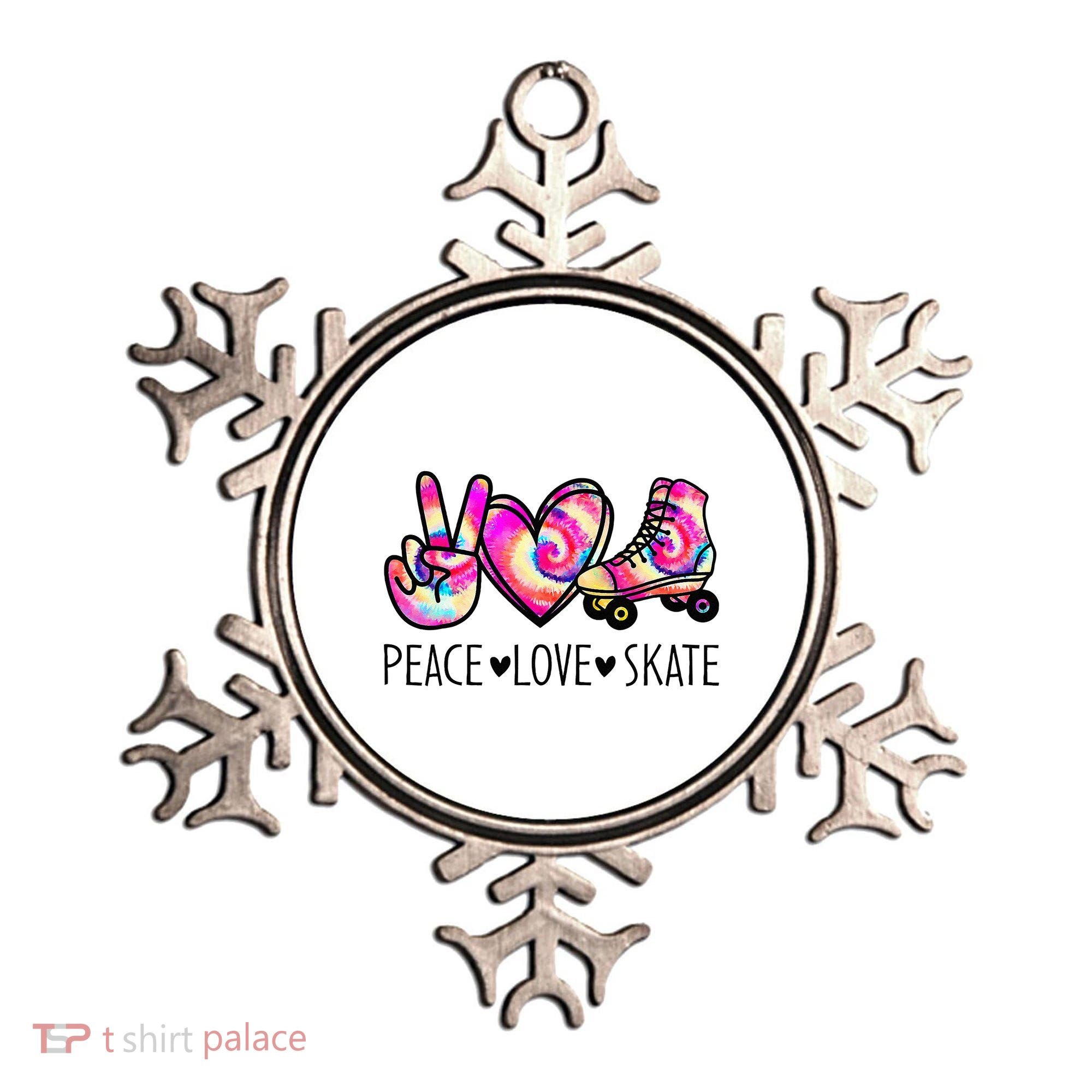 Peace Love Skate Tie Dye Roller Skating For Ornament