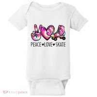Peace Love Skate Tie Dye Roller Skating For Baby Bodysuit thumb 0